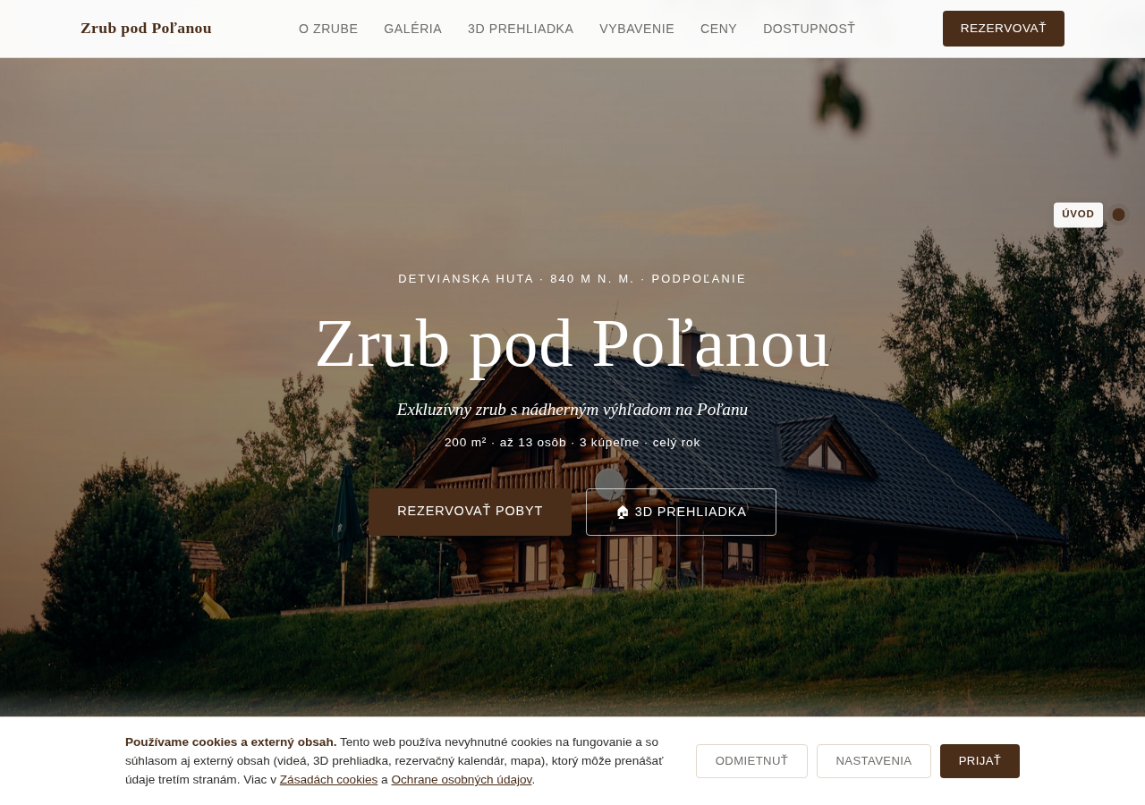 Náhľad webstránky Zrub pod Poľanou